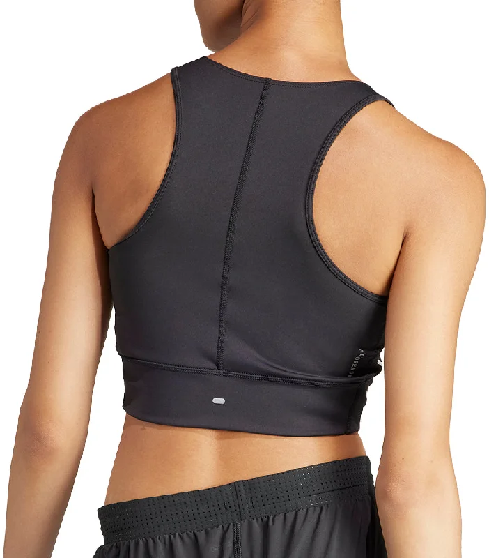 adidas Own The Run 3 Stripes Womens Running Vest Tank Top - Black