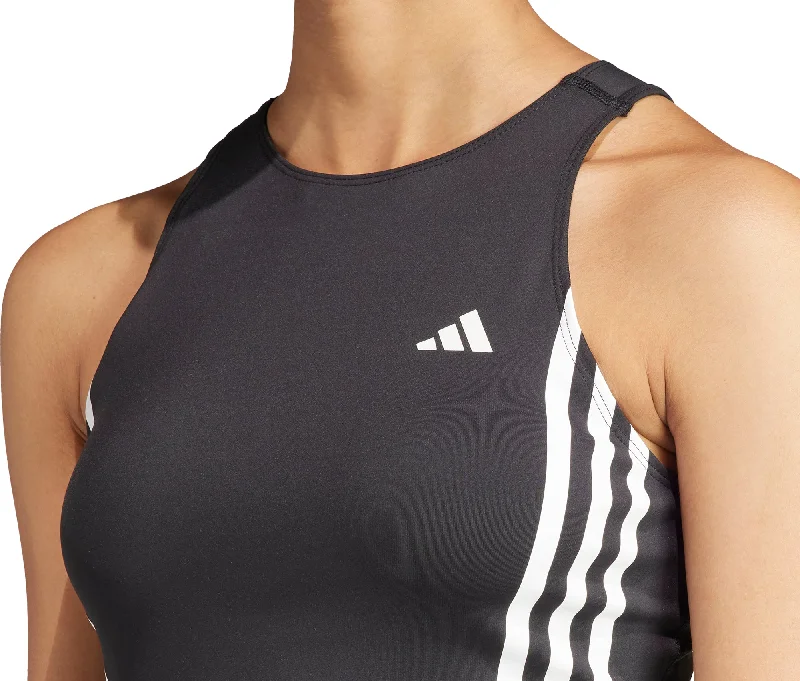 adidas Own The Run 3 Stripes Womens Running Vest Tank Top - Black