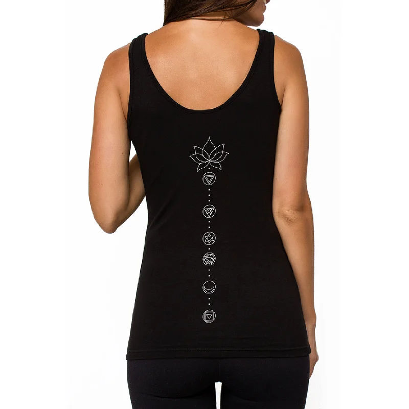 Chakras Black Tank Top