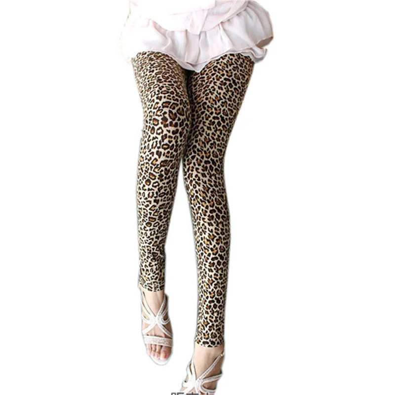 Stylish Sexy Women Girls Leopard Stretch Leggings Ninth Pants 88 LXX9