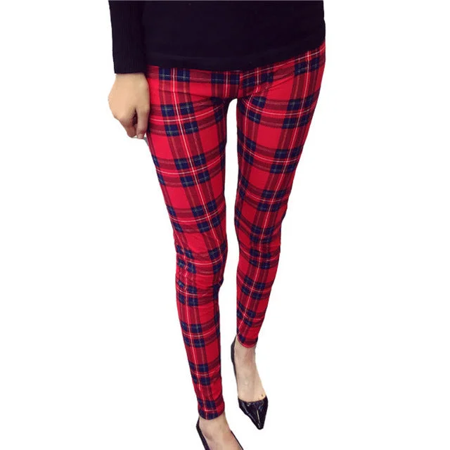 K092 Red plaid / One Size