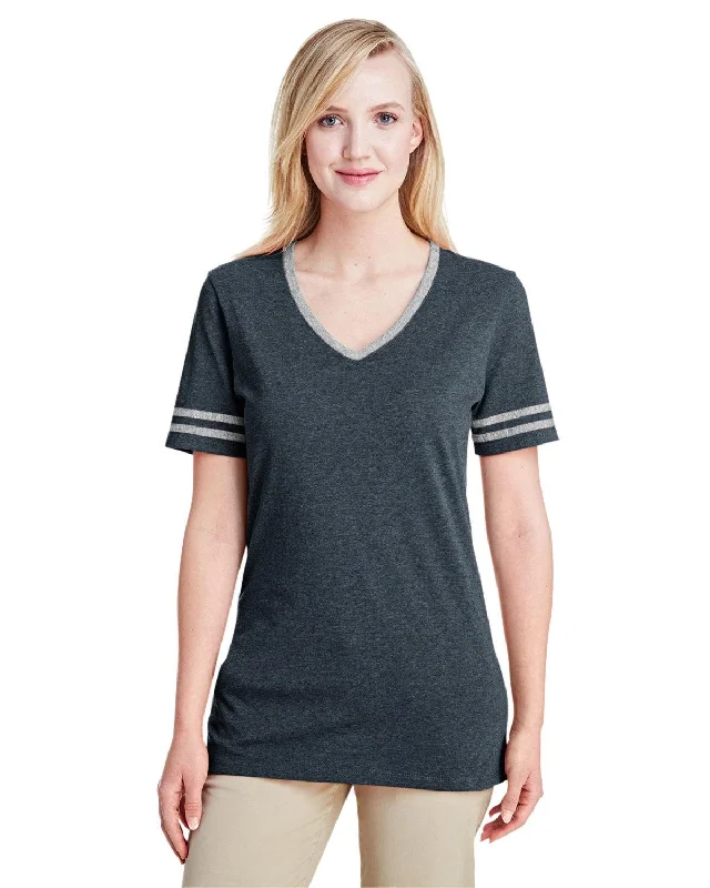 Jerzees Ladies TRI-BLEND Varsity V-Neck T-Shirt