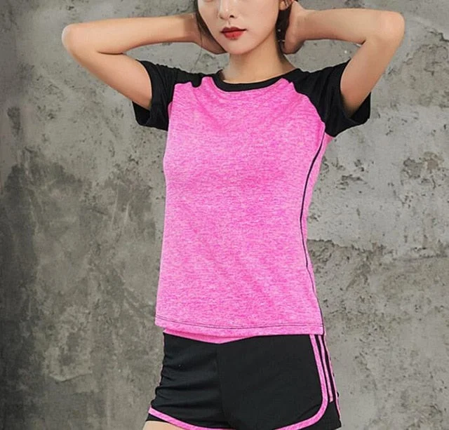 New Womens yoga shirt Quick Dry Sports Shirt Fitness Running T-shirt Women Gym Shirt  Jerseys Yoga top