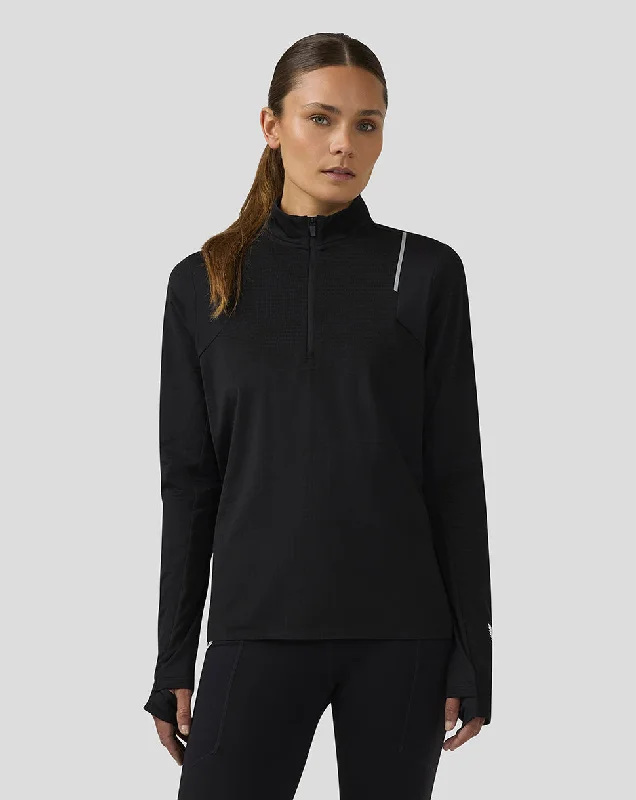 Women’s Apex Long Sleeve Aeromesh Training 1/4 Zip Top - Black