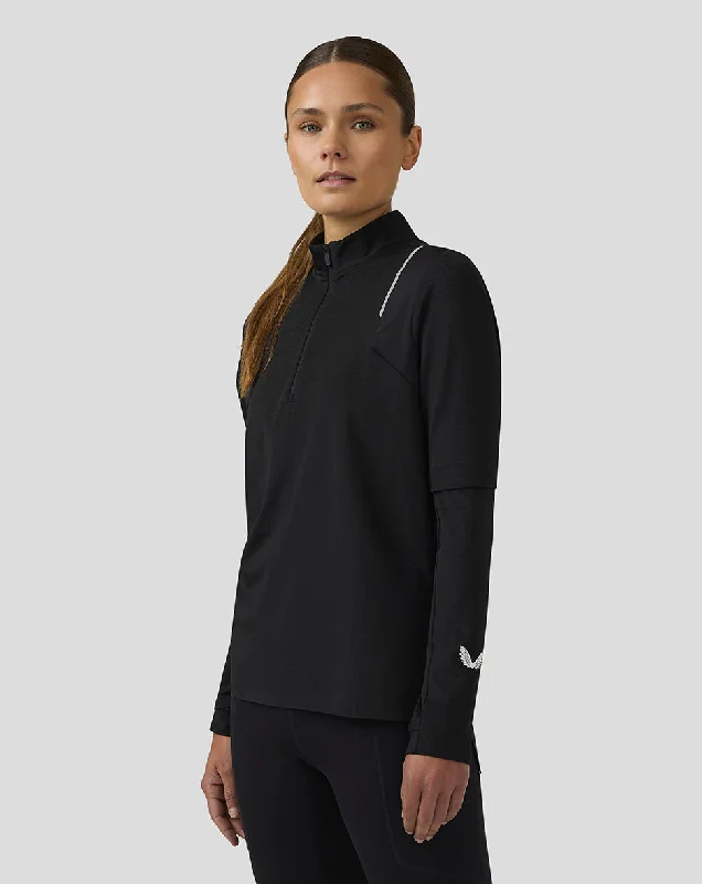 Women’s Apex Long Sleeve Aeromesh Training 1/4 Zip Top - Black